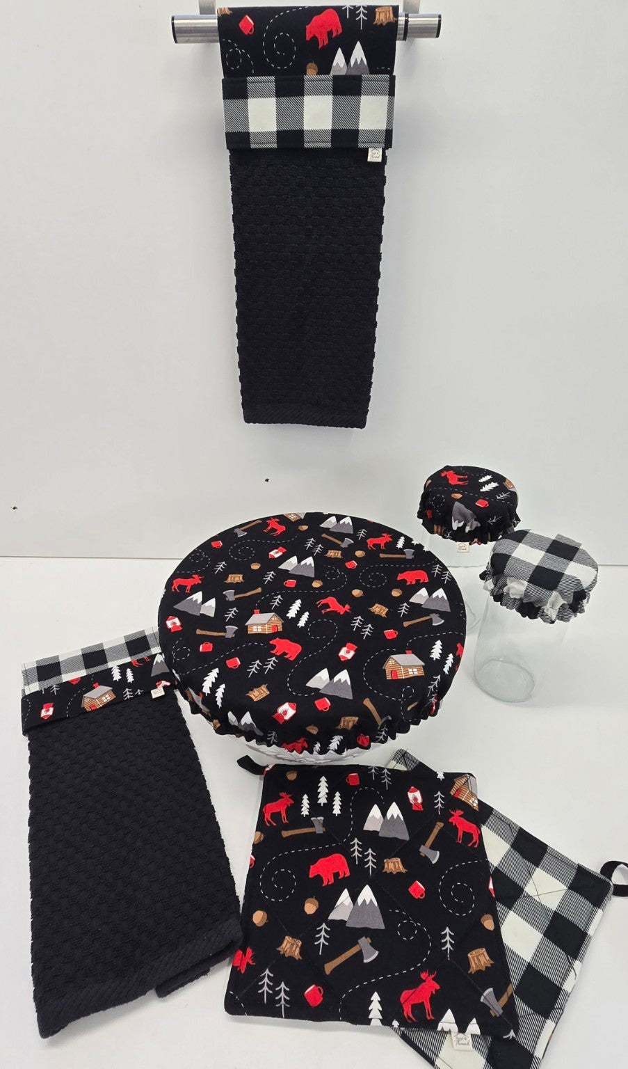 Cabin Trail coordinating handmade kitchen textiles