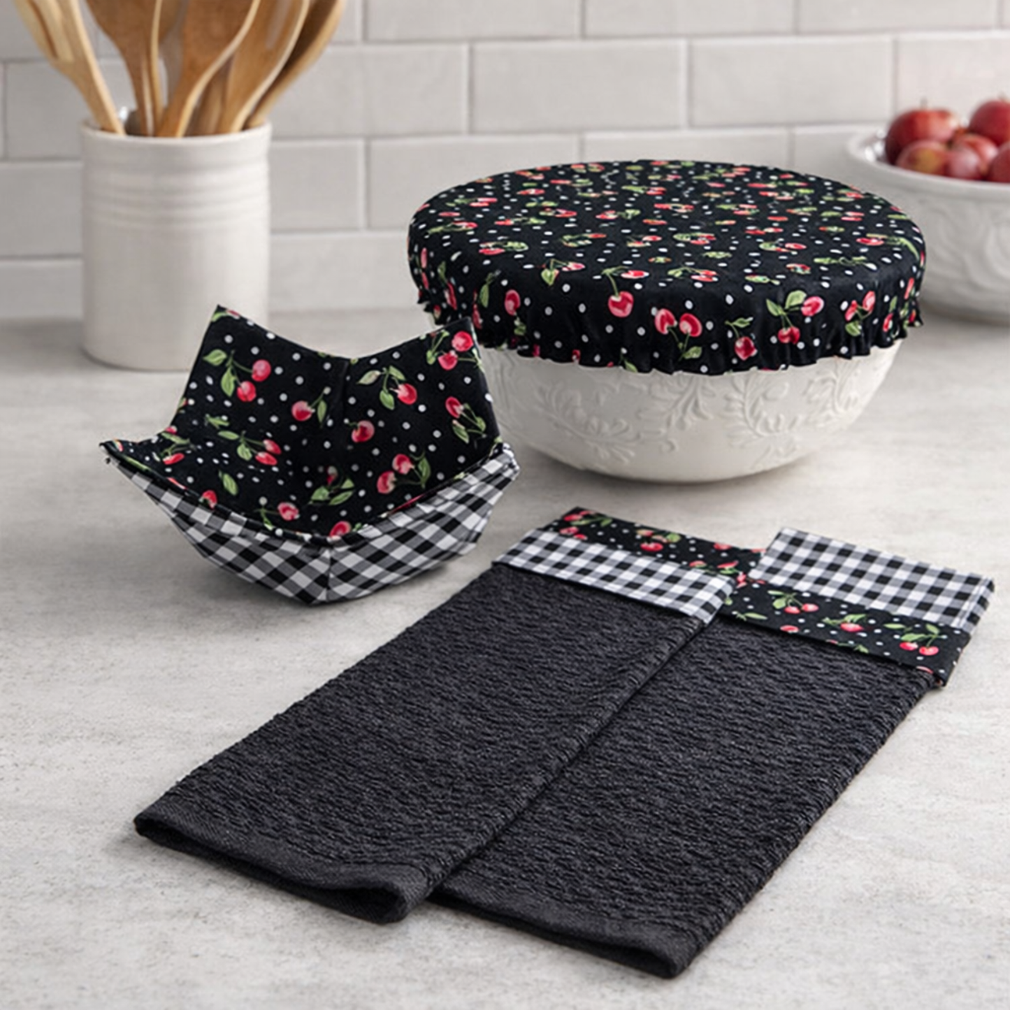 Cherries Jubilee Sourdough Bowl Cover