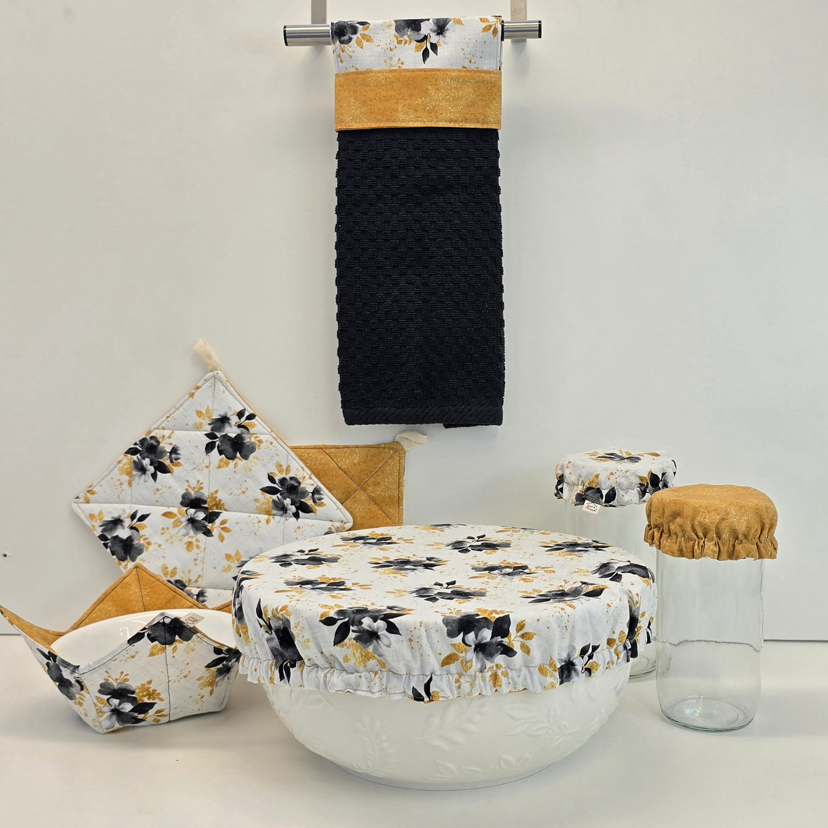 Golden Meadow Hanging Kitchen Towel - Gold Band