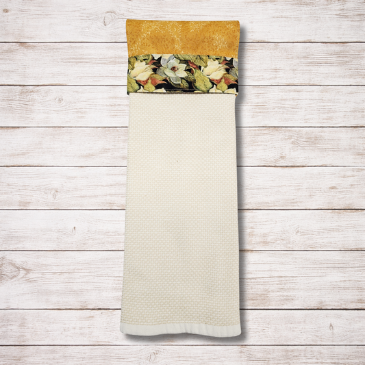 Golden Kitchen- Hanging Kitchen Towel - Floral Band