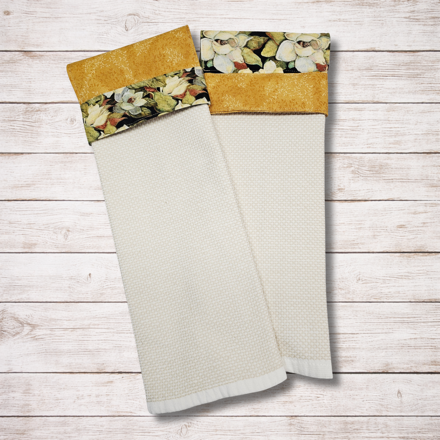 Golden Kitchen- Hanging Kitchen Towel - Floral Band