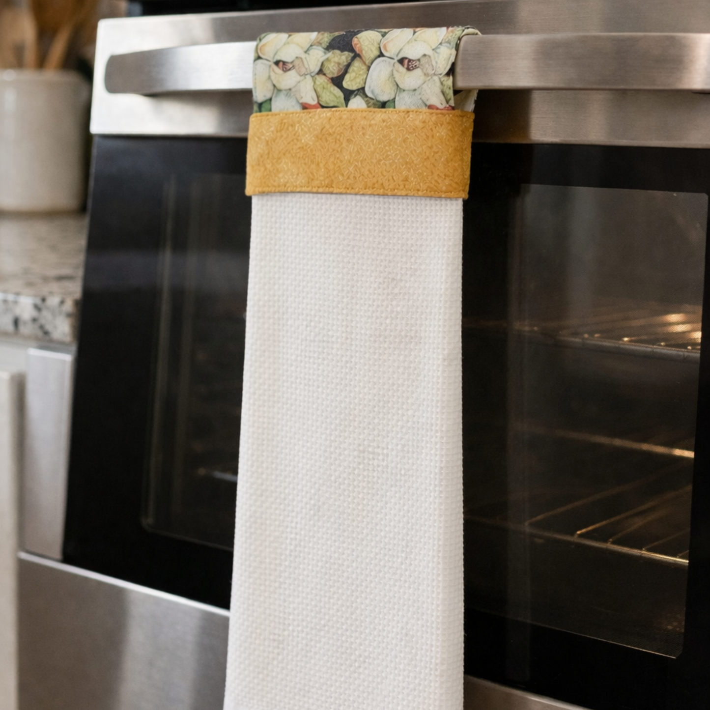 Golden Kitchen- Hanging Kitchen Towel - Gold Band