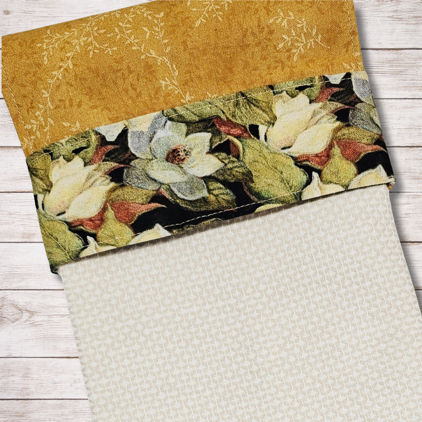 Golden Kitchen- Hanging Kitchen Towel - Floral Band
