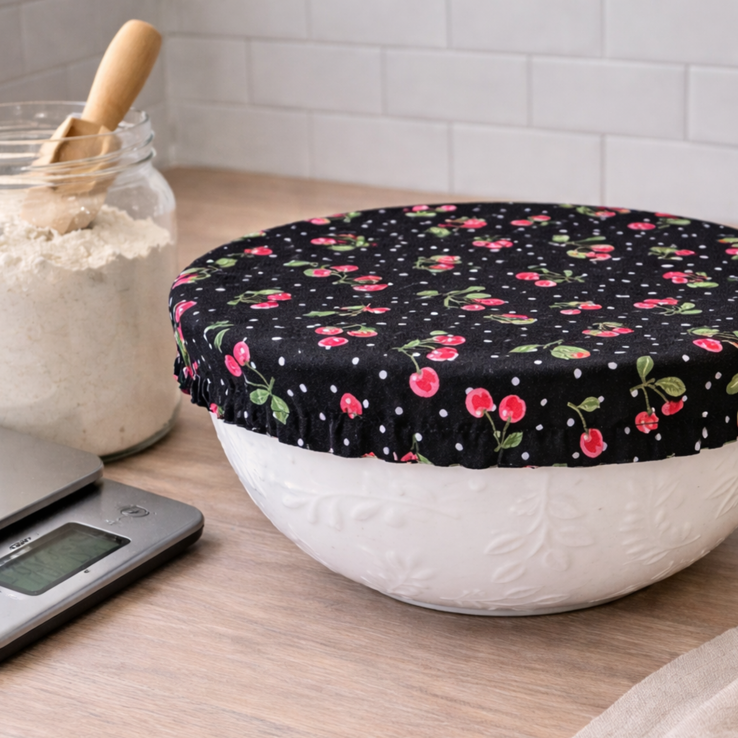 Cherries Jubilee Sourdough Bowl Cover