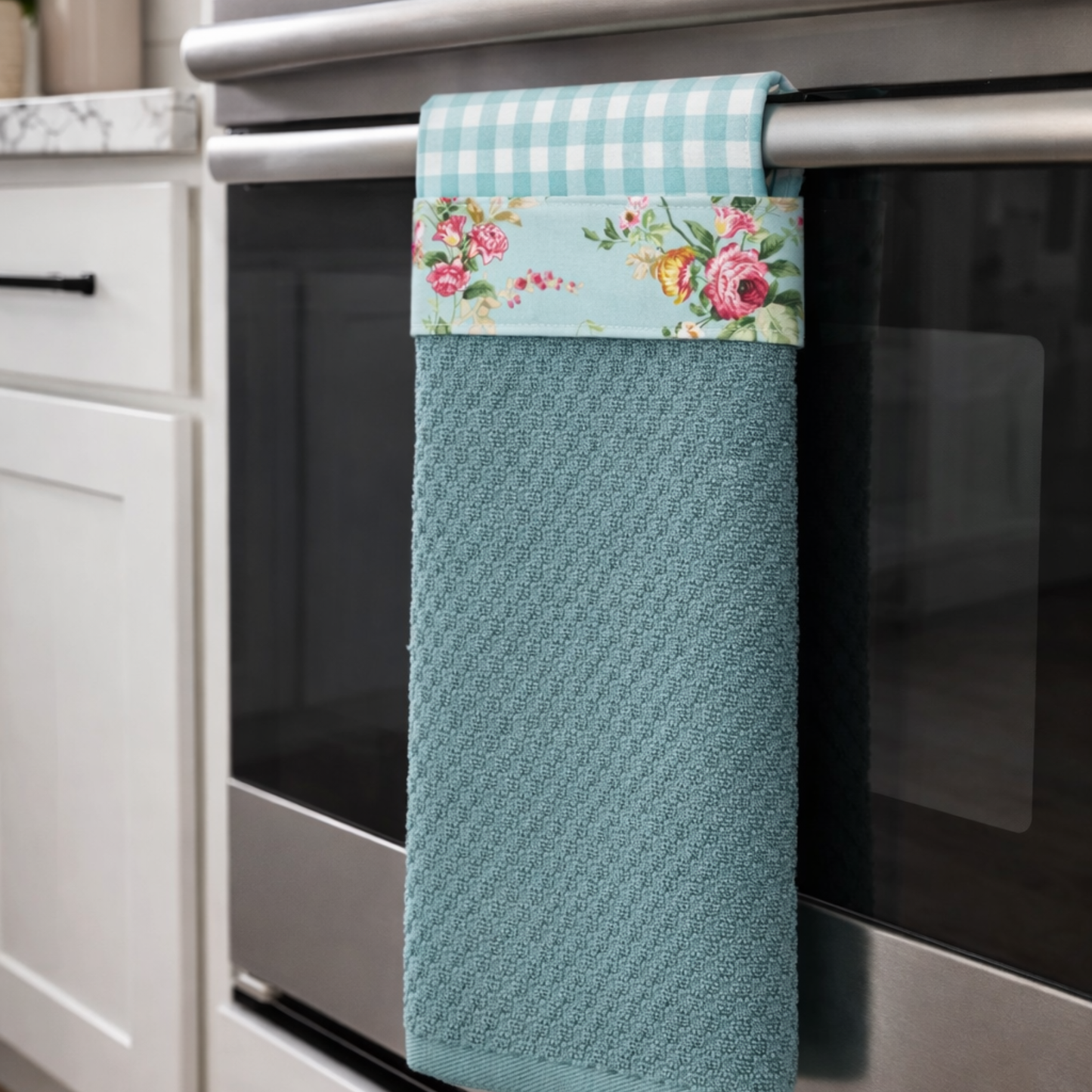 Cottage Garden - Hanging Kitchen Towel - Floral Band